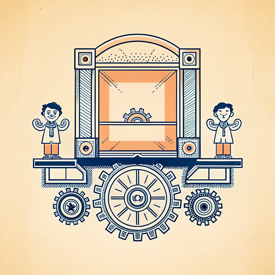 Illustration of a boomerang returning along a dotted arc to a tiny person holding out a hand
