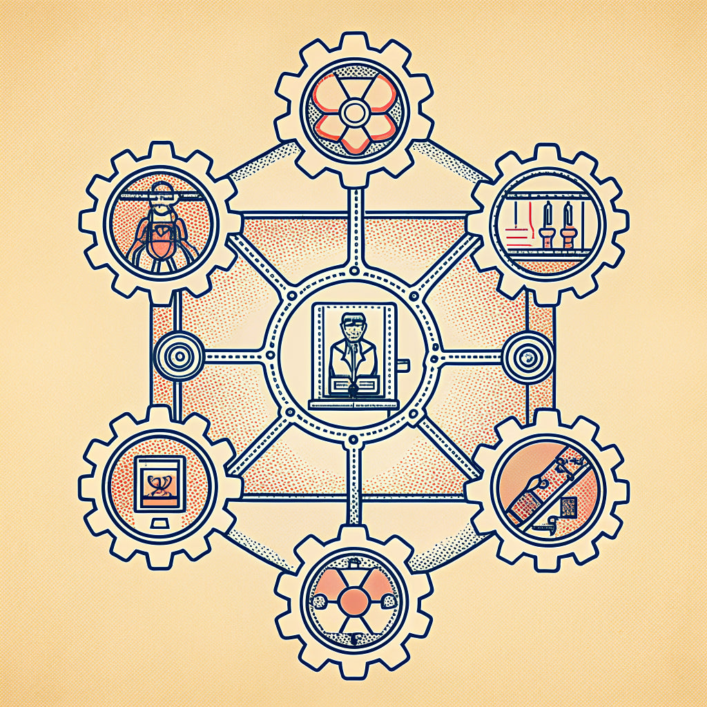 Illustration of a desk calendar and a recording chart tracing a rising line, with a tiny person reading it