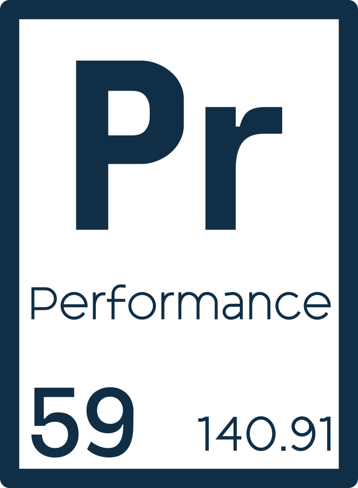 Periodic-table style tile: Pr for Performance